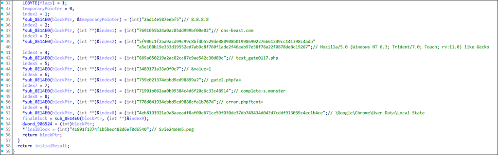 Encrypted hardcoded strings