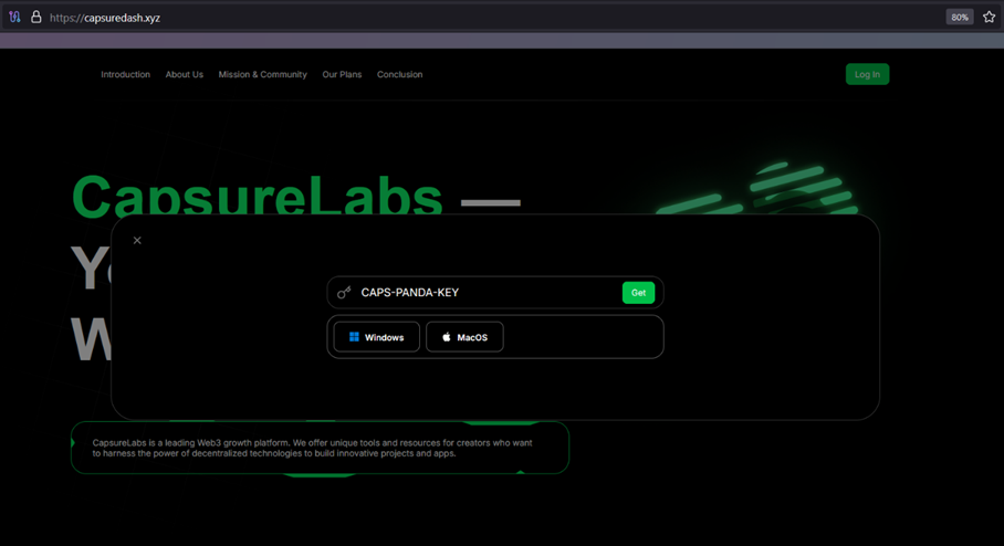 CapsureLabs landing page