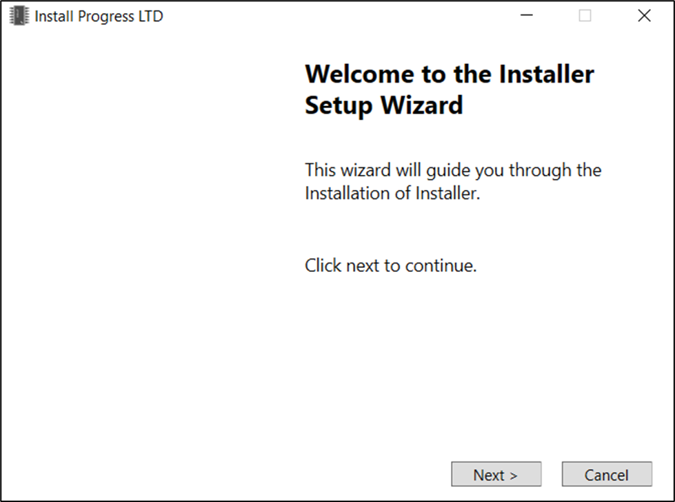 Fake Installer window