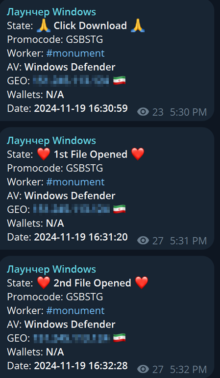 Logs from Windows and MacOS launcher