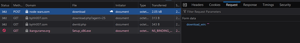 Payload download chain from the landing page from the most recent update (2)