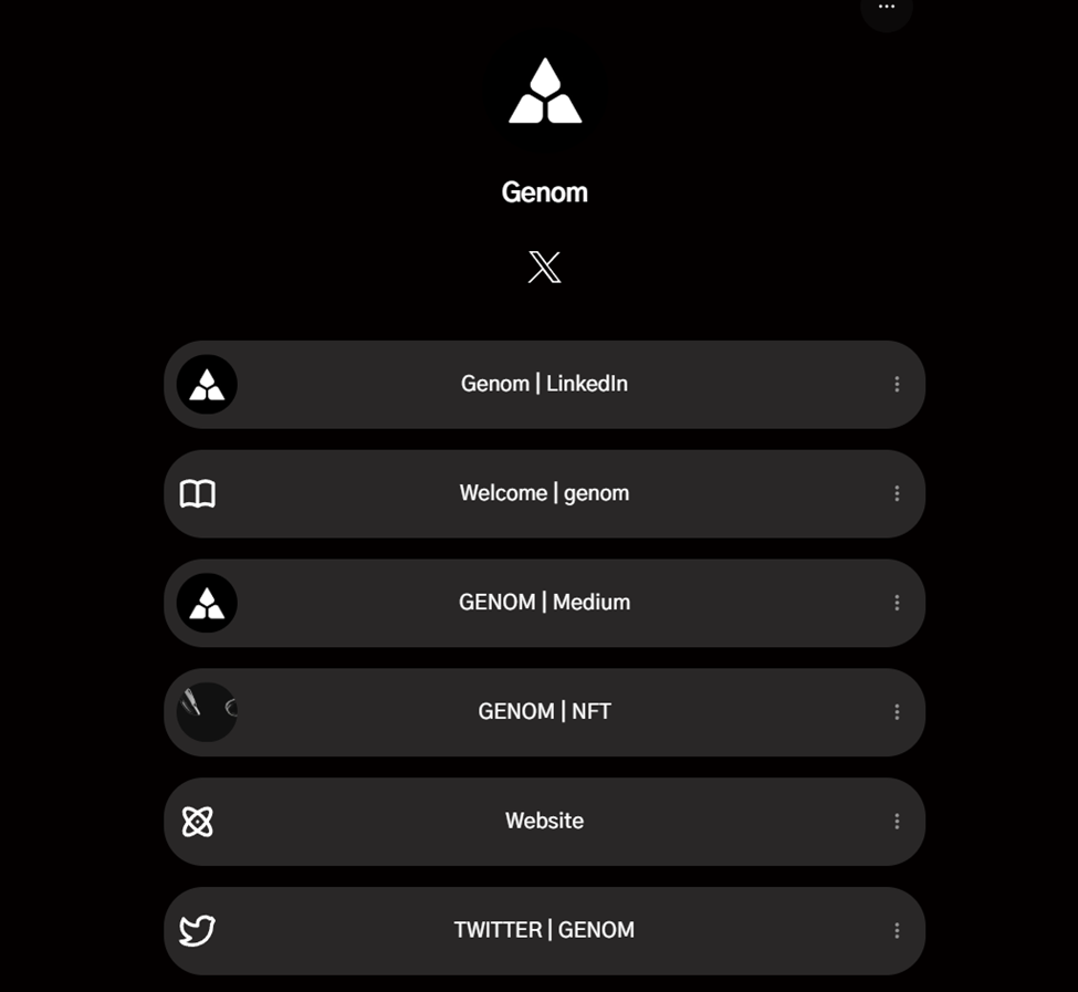 Linktr page of Genom