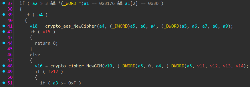 The decryptor’s format check — blobs starting with “v10” go to AES-GCM, everything else falls to DPAPI