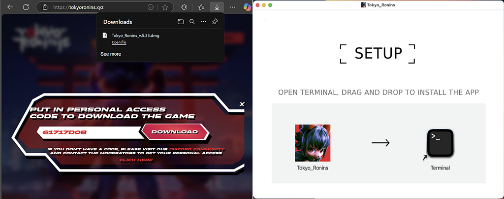 Payload delivery for MacOS machines