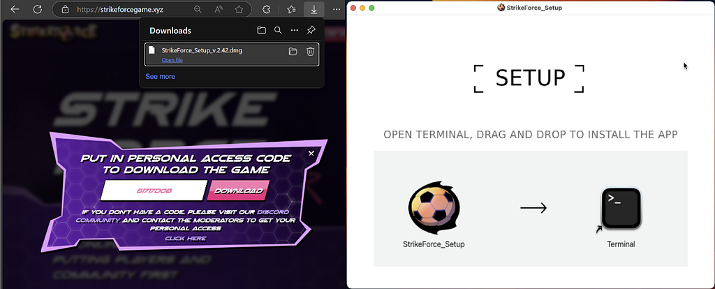 Payload delivery for MacOS machines