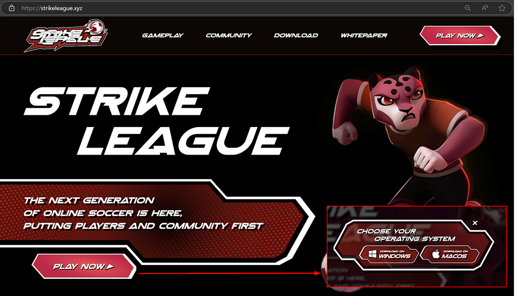 Strike Force landing page