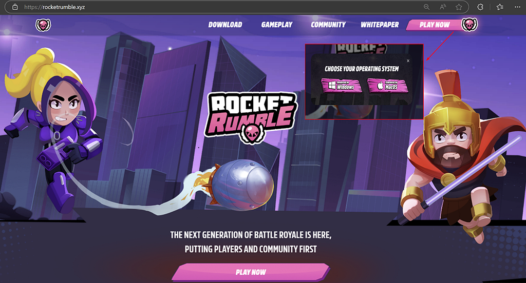Rocket Rumble landing page