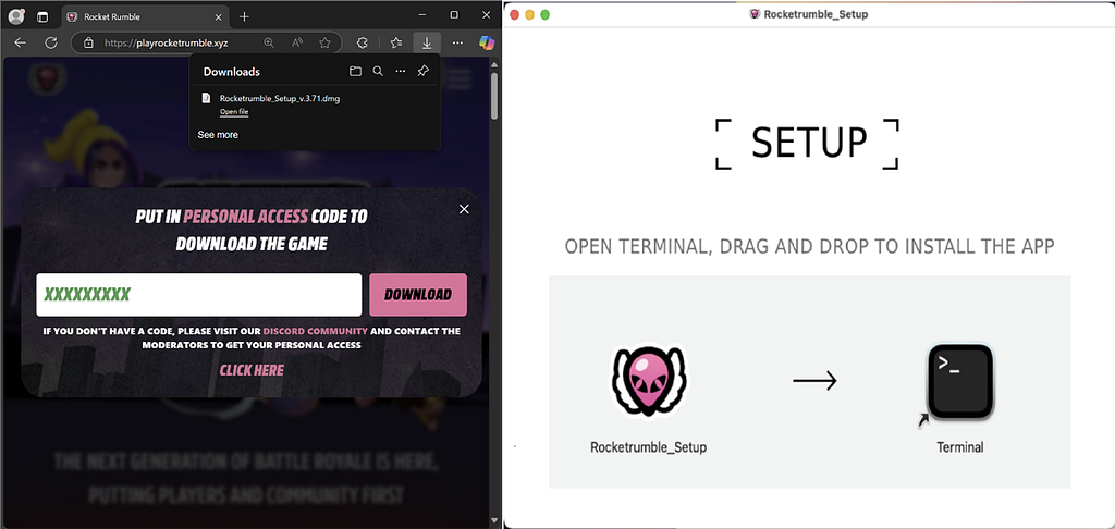 Payload delivery for MacOS machines