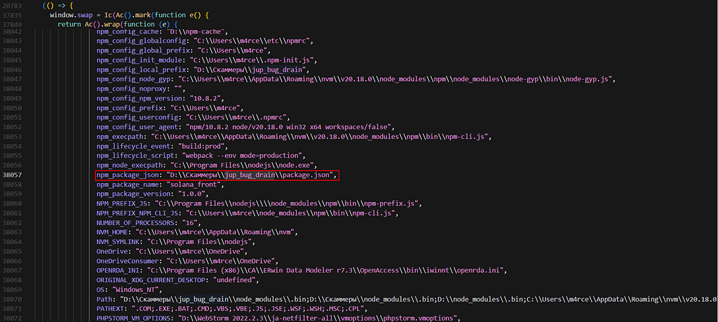 Malicious drainer file