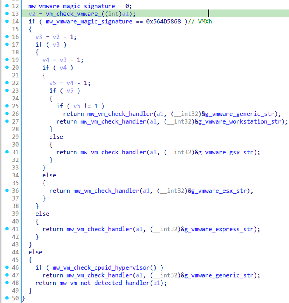 VMWare detection function