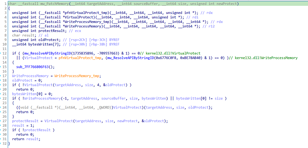 Patch Memory function