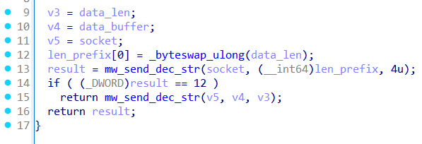 Sending data with 4-byte length prefix